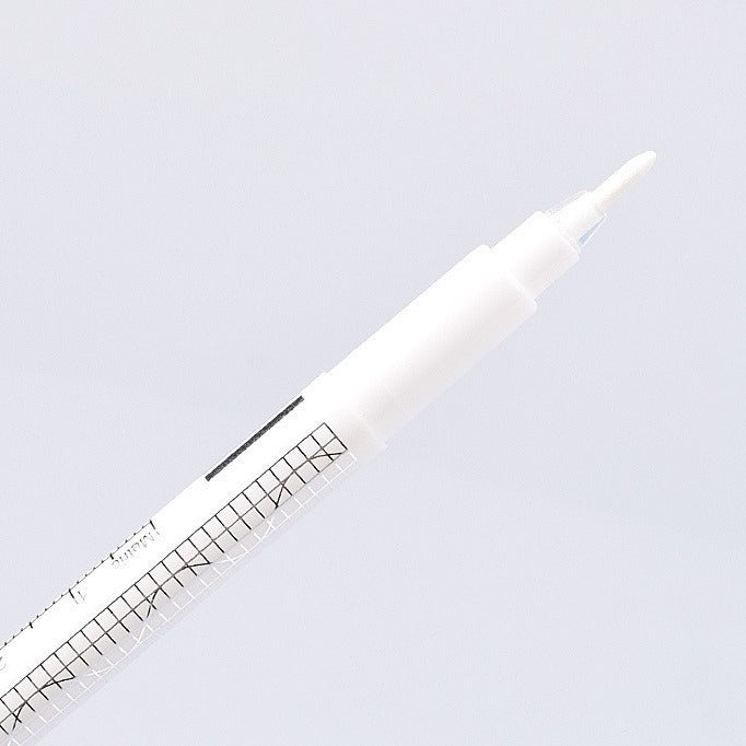 White Colors Disposable Sterilized Permanent Makeup Eyebrow Tattoo Piercing Scribe Skin Marker Pen With Ruler