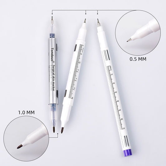 Tattoo Marker Pen with Ruler Color for Permanent Makeup Tattoo Skin Lip Line Eyebrow