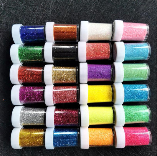 24 Bottles 20G of DIY Handmade Tool Accessories Colors Glitter Powder Nail Art Supplies Powder Painting Decorative