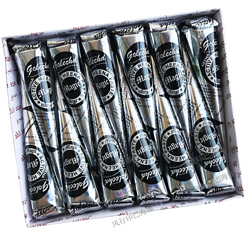 12Pcs Henna Tattoo Paste Cones Indian For Temporary DIY Tattoo Sticker Body Paint Sexy Women 25G