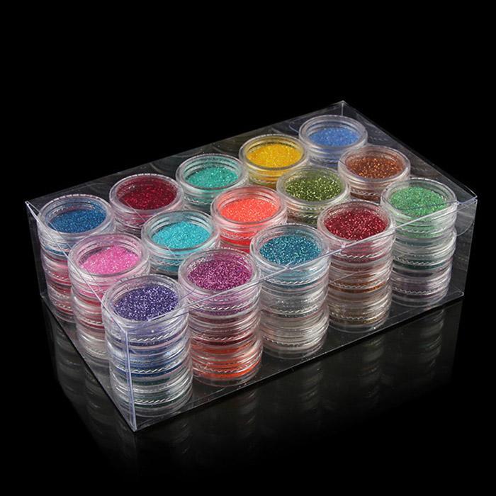 45 Colors Set Laser Glitter Nail Powder Set Holographic Mirror Chrome Pigment Shinning Shimmer Rubbing Dust Manicure Decoration