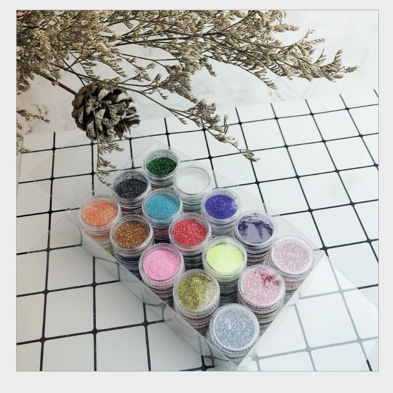 45 Colors Set Laser Glitter Nail Powder Set Holographic Mirror Chrome Pigment Shinning Shimmer Rubbing Dust Manicure Decoration