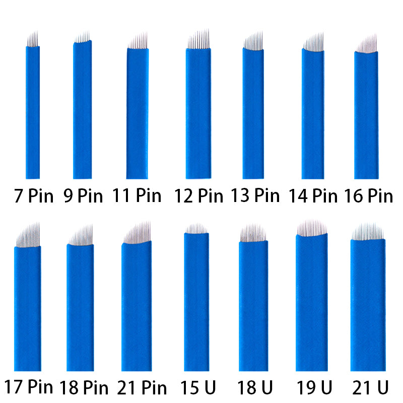 Blue 0.2mm Microblading Needles Tattoo Blades U Shape