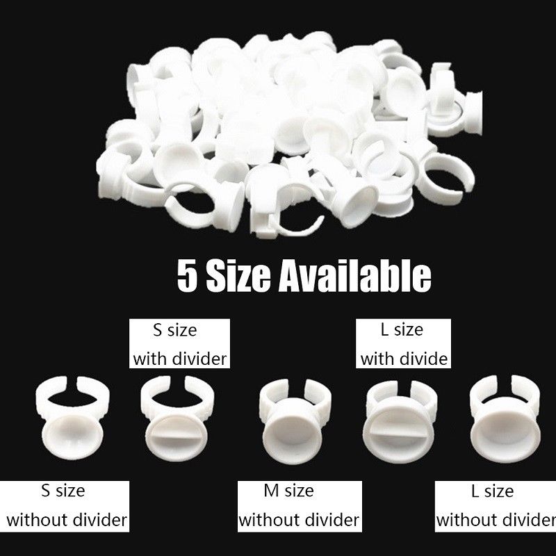 Disposable Plastic Tattoo Ring Cups Pigment Ink Holder Permanent Makeup Microblading Supplies