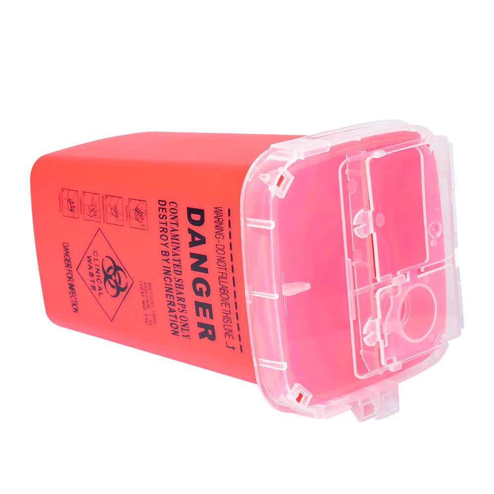 1L Capacity Sharps Container Medical Needles Bin Biohazard Tattoo Piercing Disposal Collect Box