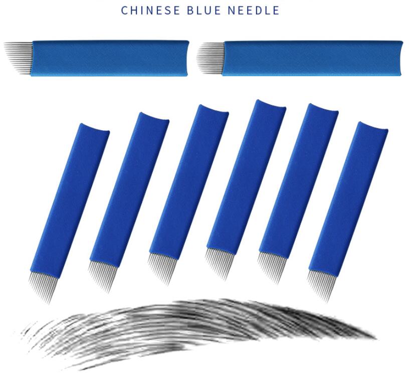 Blue 0.2mm Microblading Needles Tattoo Blades U Shape